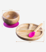suction plate and bowl set pink