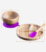 suction plate and bowl set purple